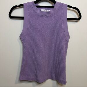 Purple Sleeveless Ribbed Tank Spring Summer Classic Capsule Wardrobe Minimalist